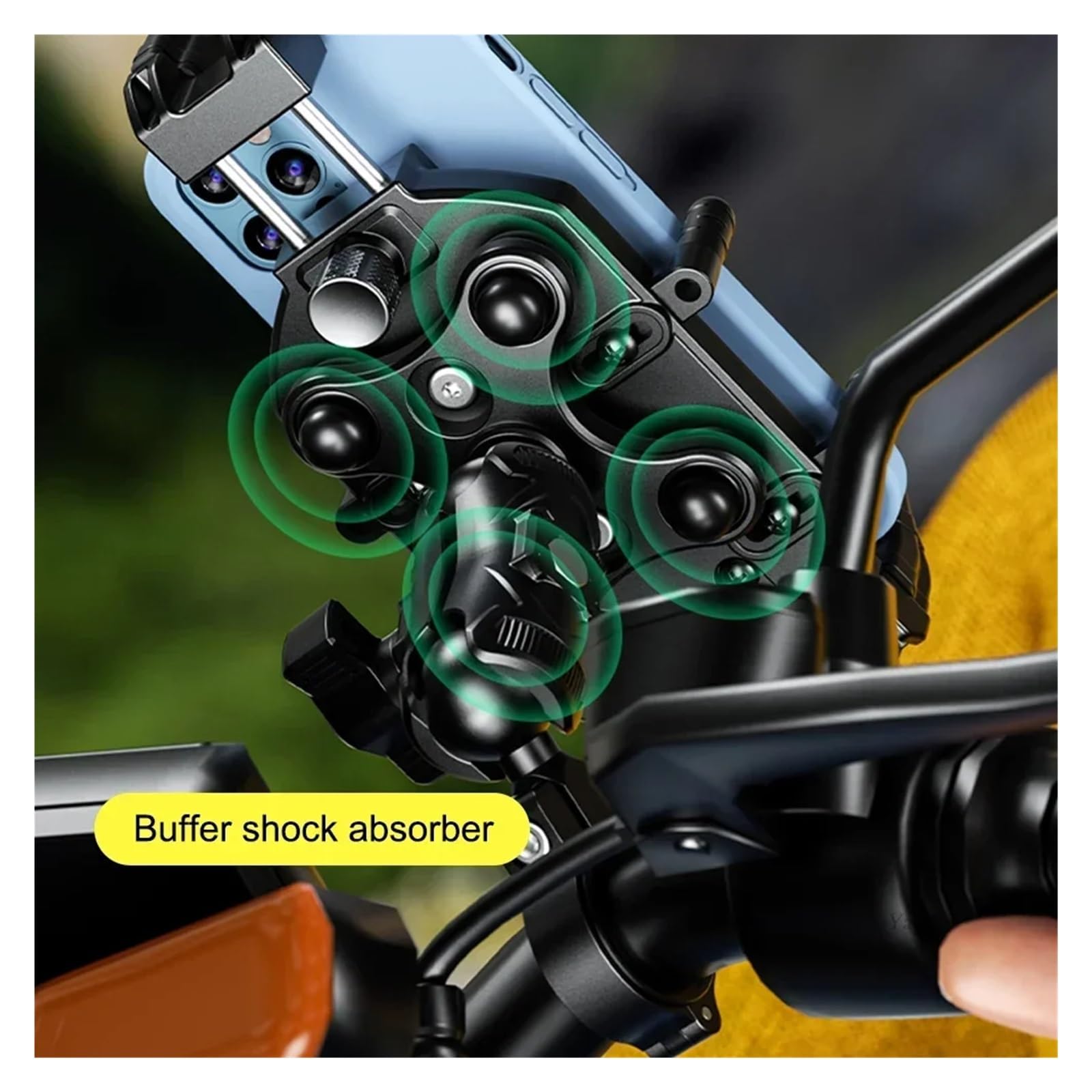 Telephone Moto Rotation Support Téléphone Avec Amortisseur Vibrations Verrouillage Sécurisé À Grande Vitesse Support Téléphone Portable Antivol Pour Guidon 5,4 À 7,2 Pouces Porte Téléphone Vélo(Rearvi