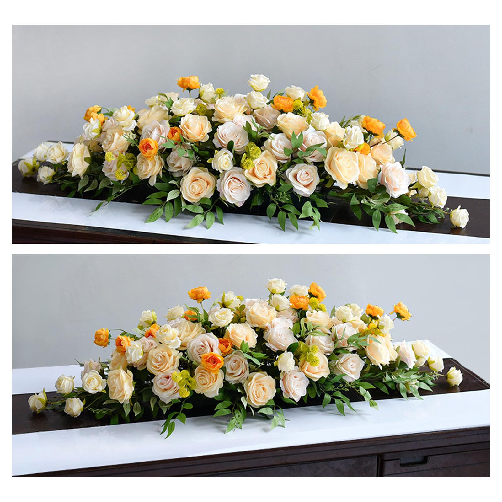 Corporate Event Table Floral, Business Table Centerpiece, Office Meeting Decor, Elegant Artificial Floral Arrangement For Business Occasions, Corporate Events, Meetings(Size:100*40*25cm,Color:B-2 Pcs)