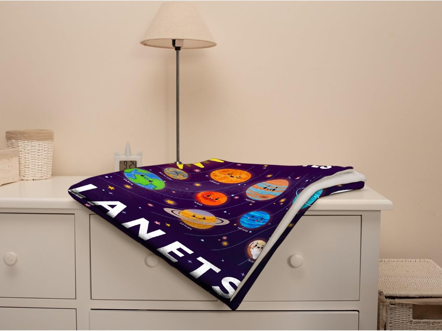 Just A Boy Who Loves Planets Solar System Blanket Gifts for Planets Solar System Lover 40 x 50 Inch for Kid, Fannel Fleece Throw Blanket Super Soft Throws Blanket for Bed Couch Sofa - Image 7