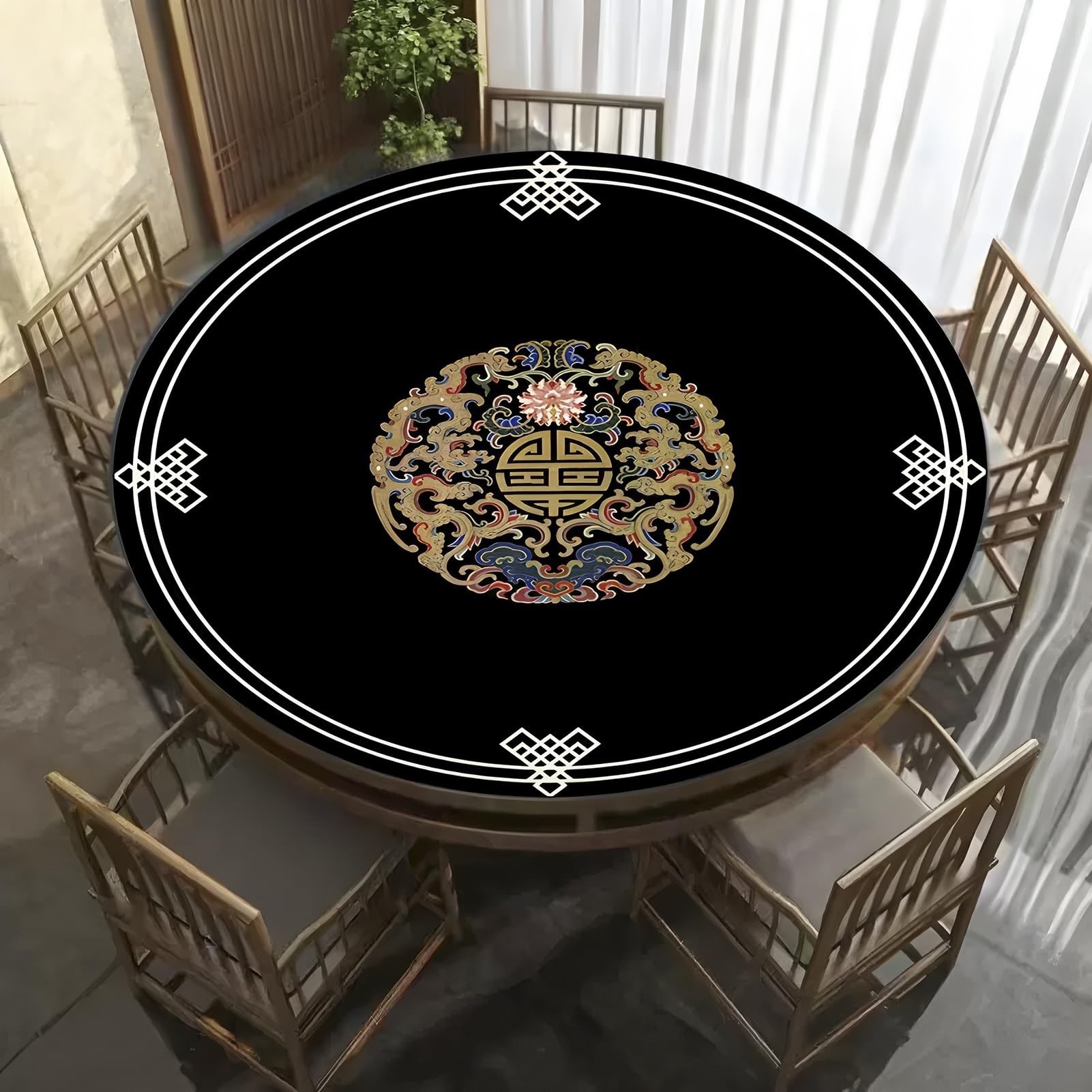 Tapete De Mahjong Redondo De 100 Cm – Antideslizante Y Antirruido Para Cartas Y Juegos De Mesa