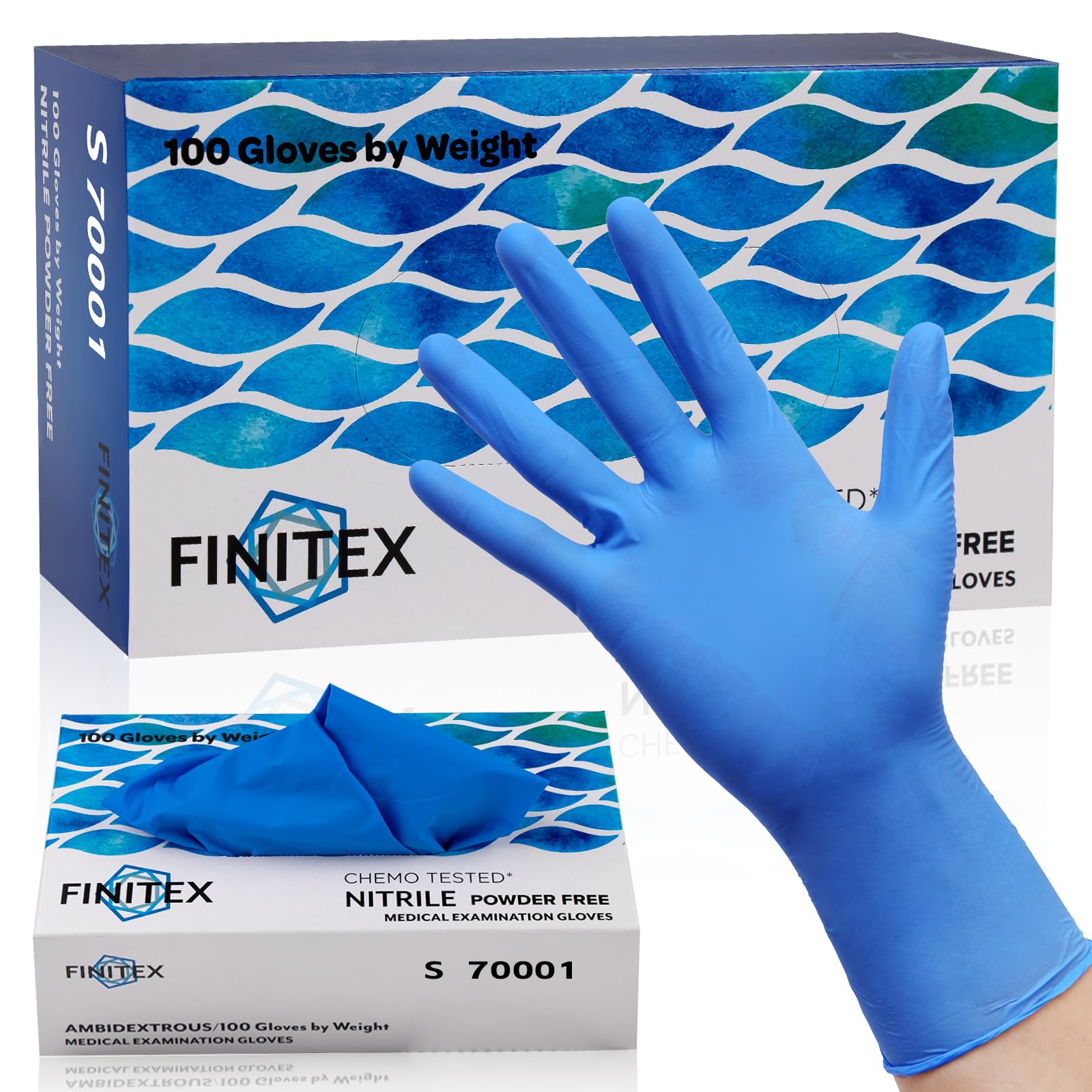 FINITEX Nitrile Disposable Medical Exam Gloves 4mil 100PCS Food Glove