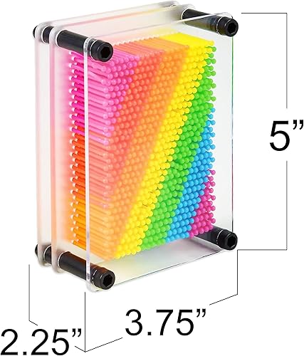 Miniatura 3 de ArtCreativity Juego de 2 pines artísticos de arco iris 3D, juego de mesa de plástico colorido para niños y adultos, juego de regalo novedoso,