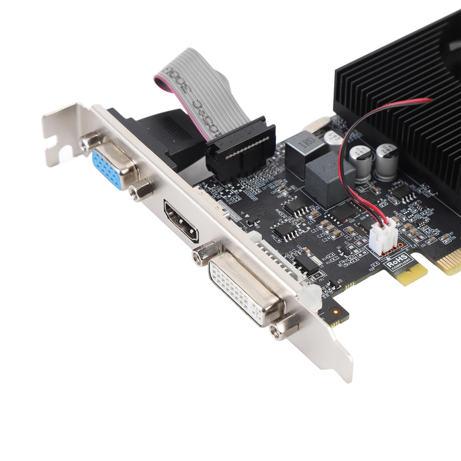 Karta Graficzna GT 730 4 GB, Komputer o Niskim Profilu GPU DDR3 128 Bit 700 MHz 667MHz PCI Express 1.1 X16 PC Karta Wideo z Interfejsem Multimedialnym VGA DVI HD do Pracy