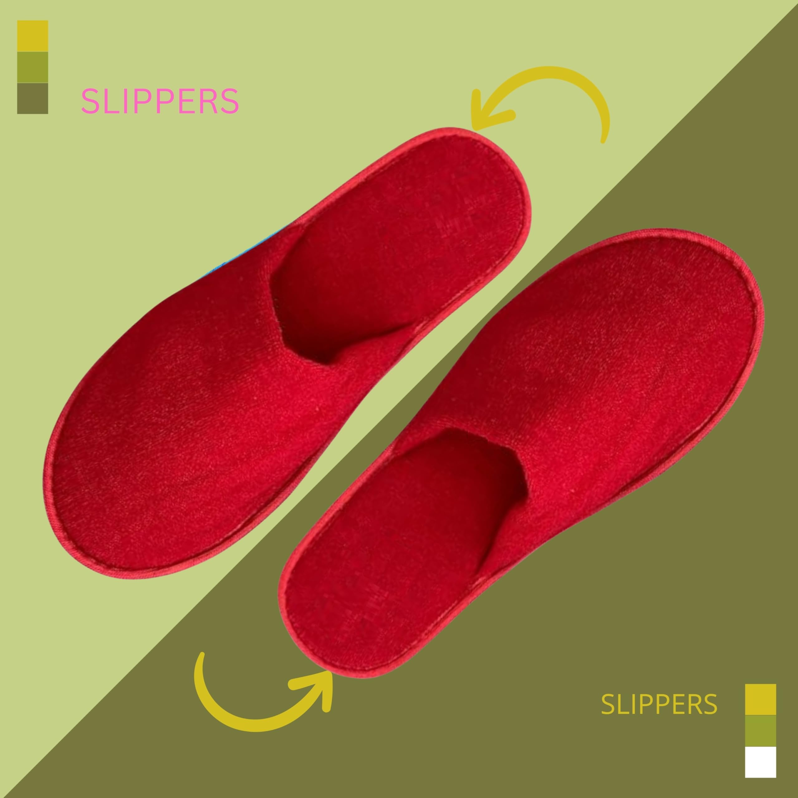 Doberyl Disposable 2 Pairs TerryTowels Slippers for Home spa Party Guest Salons Hotels Hospitals and Home and Travel Close Toe (Free Size) (Red) - Image 4 thumbnail