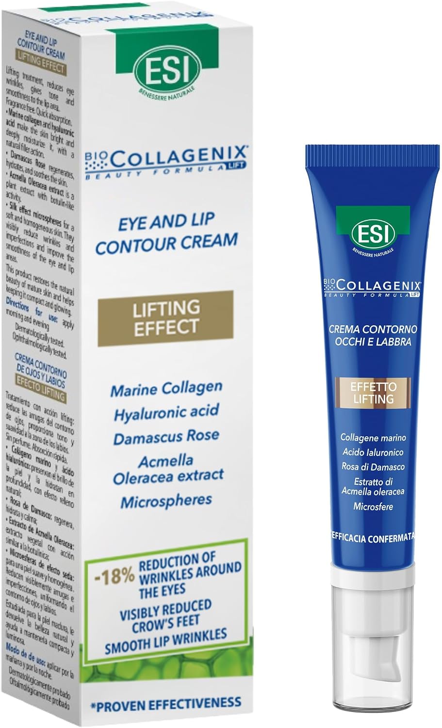 ESI Biocollagenix Crema Contorno Occhi e Labbra Effetto Lifting Tubo 15 ml