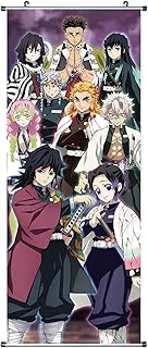 CoolChange Poster Grande Arrotolabile/Kakemono di Kimetsu No Yaiba di Tessuto | 100x40cm | Shinobu, Giyuu & Altri