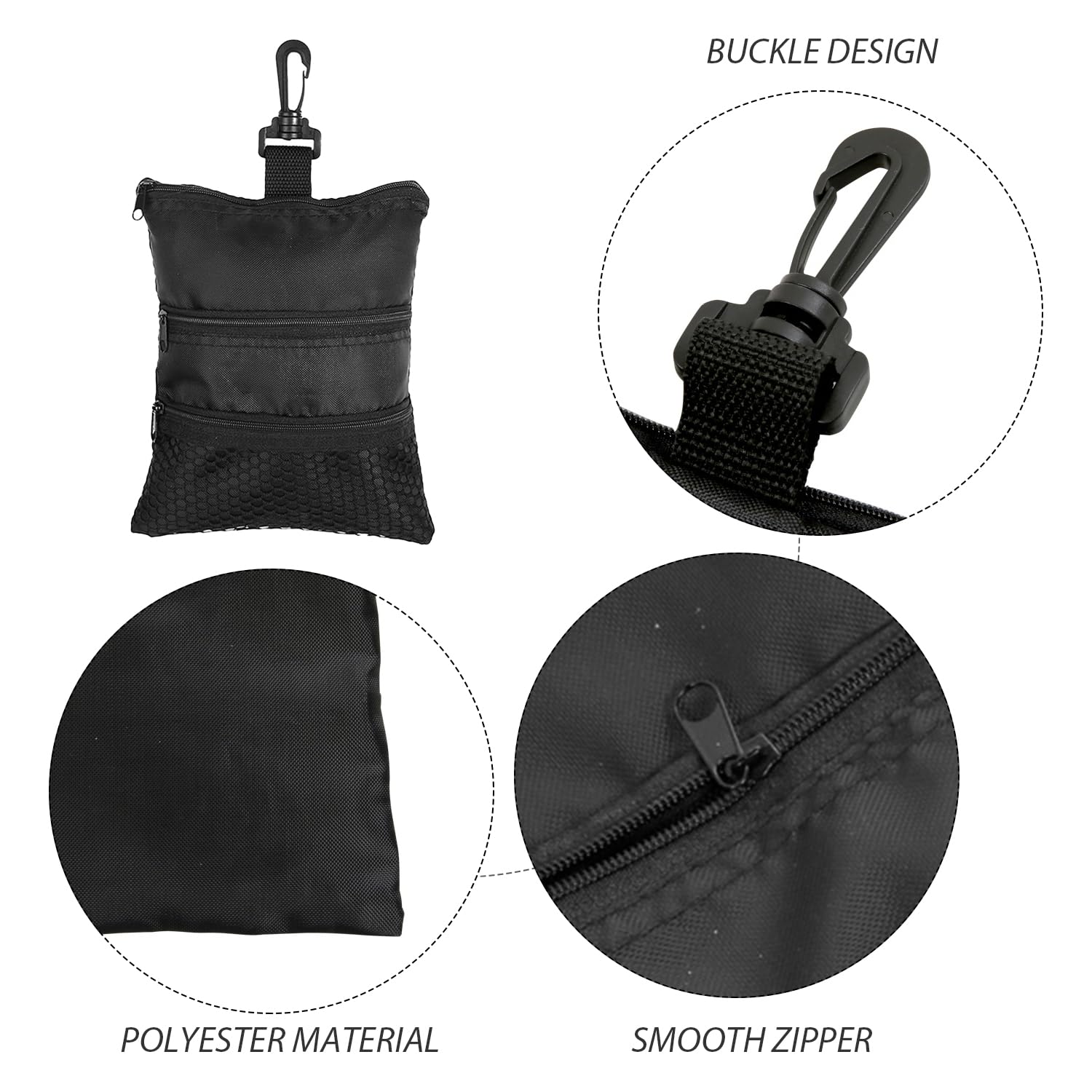 1 Golftasche, 5 Golfspikes, Golf-Aufbewahrungstasche, kleine Tasche mit Clip, Tragetasche mit Mehreren Taschen, Golf-Tee-Tasche, Tee-Aufbewahrungstasche