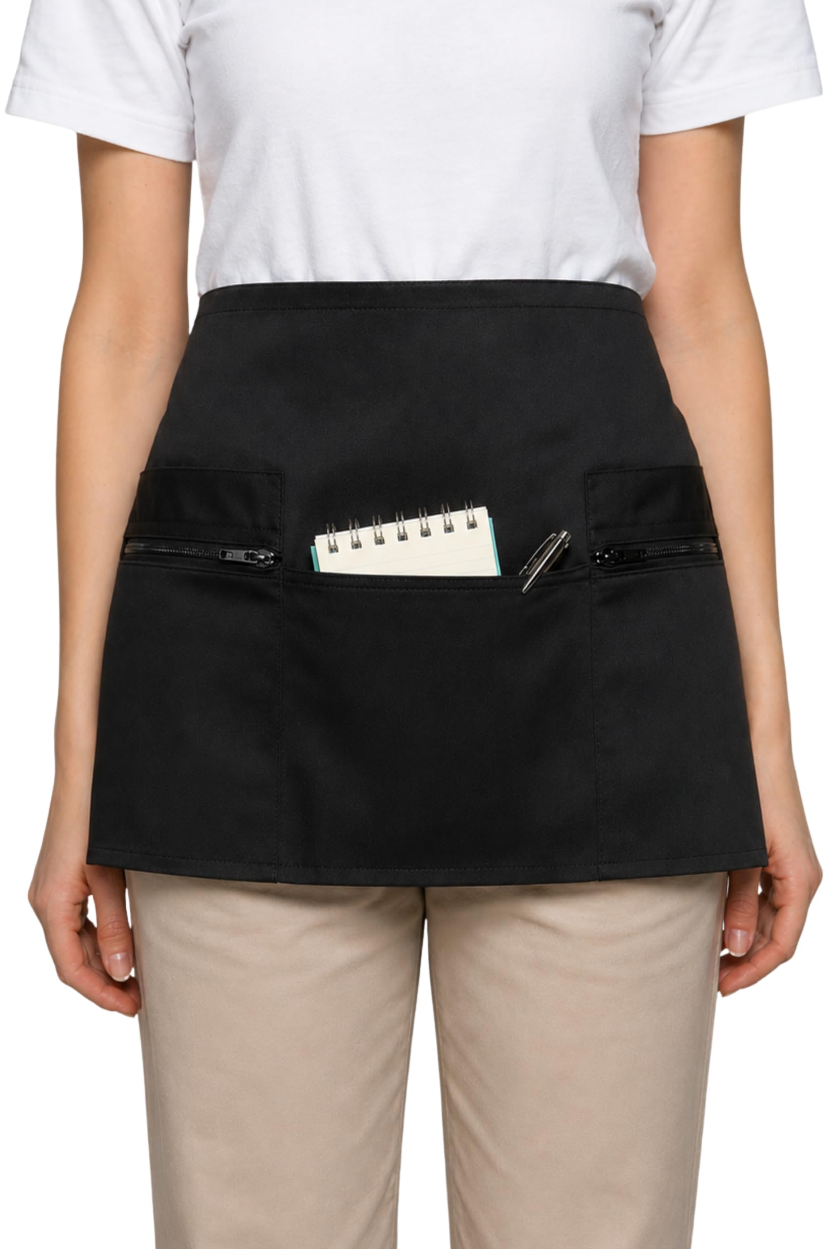 Mirabella Health & Beauty Espresso Waist Apron with Pockets Black