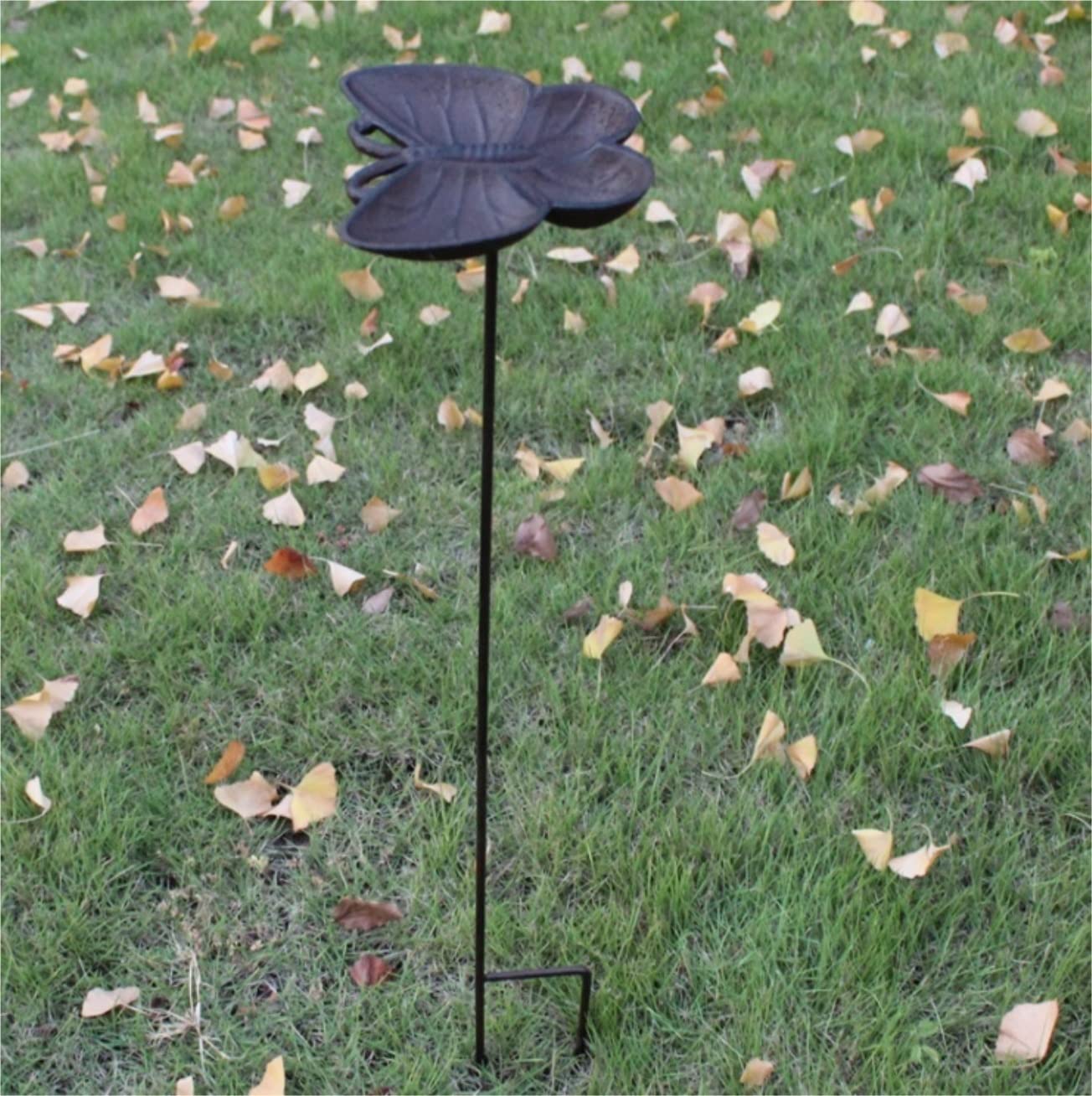Vogelfutterhaus Balkon Garten Wildvogel-Teller-Futterspender Für Vogelfutter Oder Wasser Gusseisen Garten Dekorativ Futterhaus Für Vögel(14.8 * 12.5 * 71.5CM)