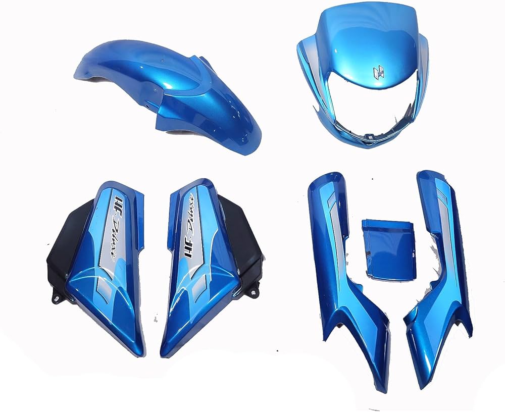 Ultra Full Fiber Body Kit For HF DELUXE BS6 TECHNO BLUE Ultra Full Fiber Body Kit For HF DELUXE BS6 TECHNO BLUE