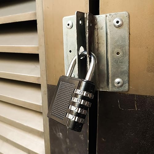 Miniatura 6 de PATIKIL Candado de combinación de 4 dígitos de 3 pulgadas de largo, cerradura de combinación reiniciable de aleación de zinc impermeable para caja