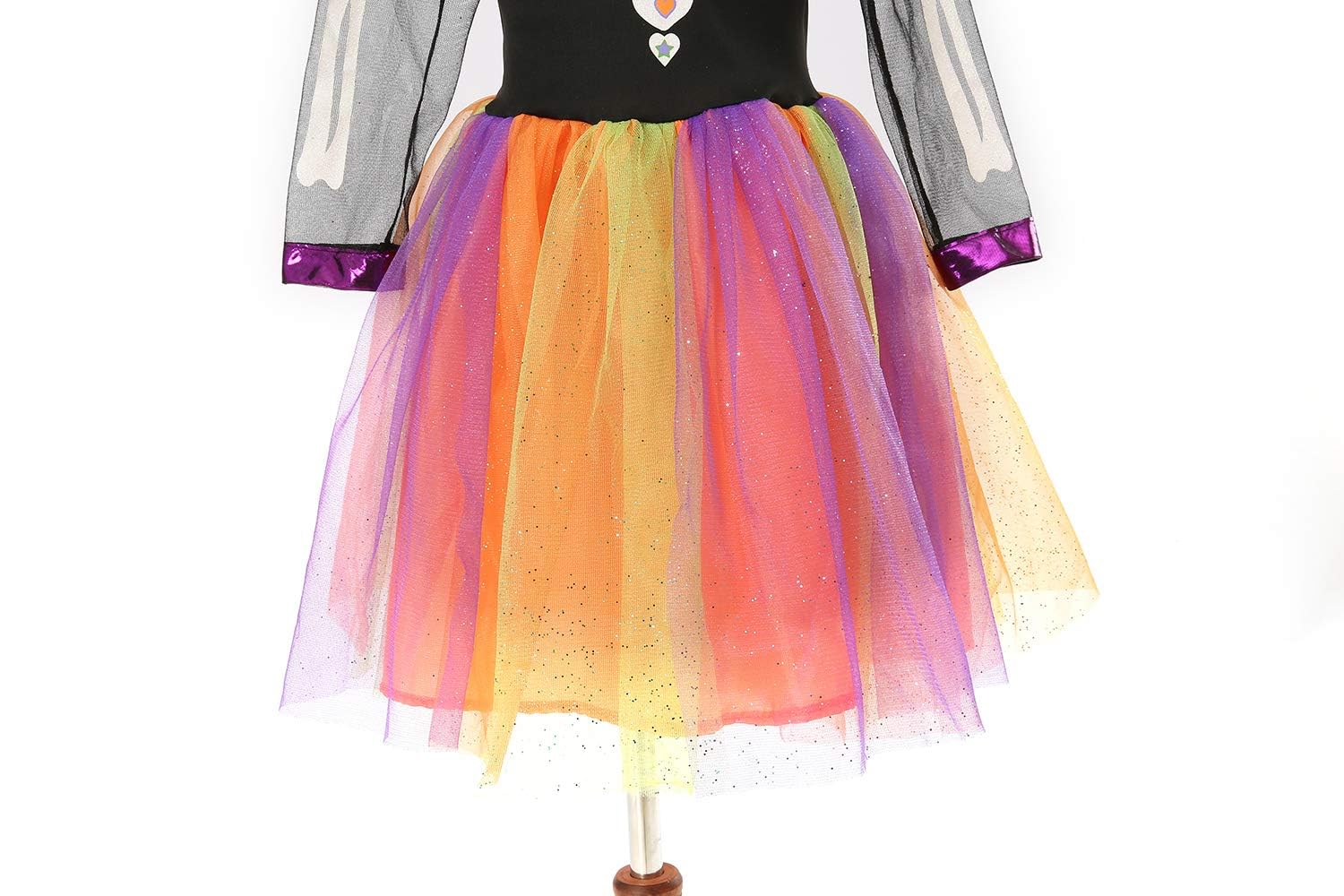 Sincere Party Ragazze Halloween Strega Costume, Deluxe Adorabile Neon Colorato Strega Travestimento con Cappello