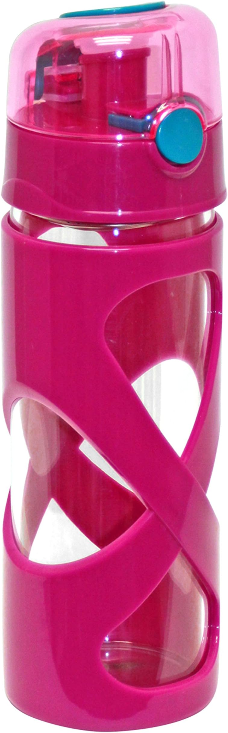 Green Canteen Borosilicate Glass Water Bottle with Plastic Design Sleeve, 16 oz, Pink