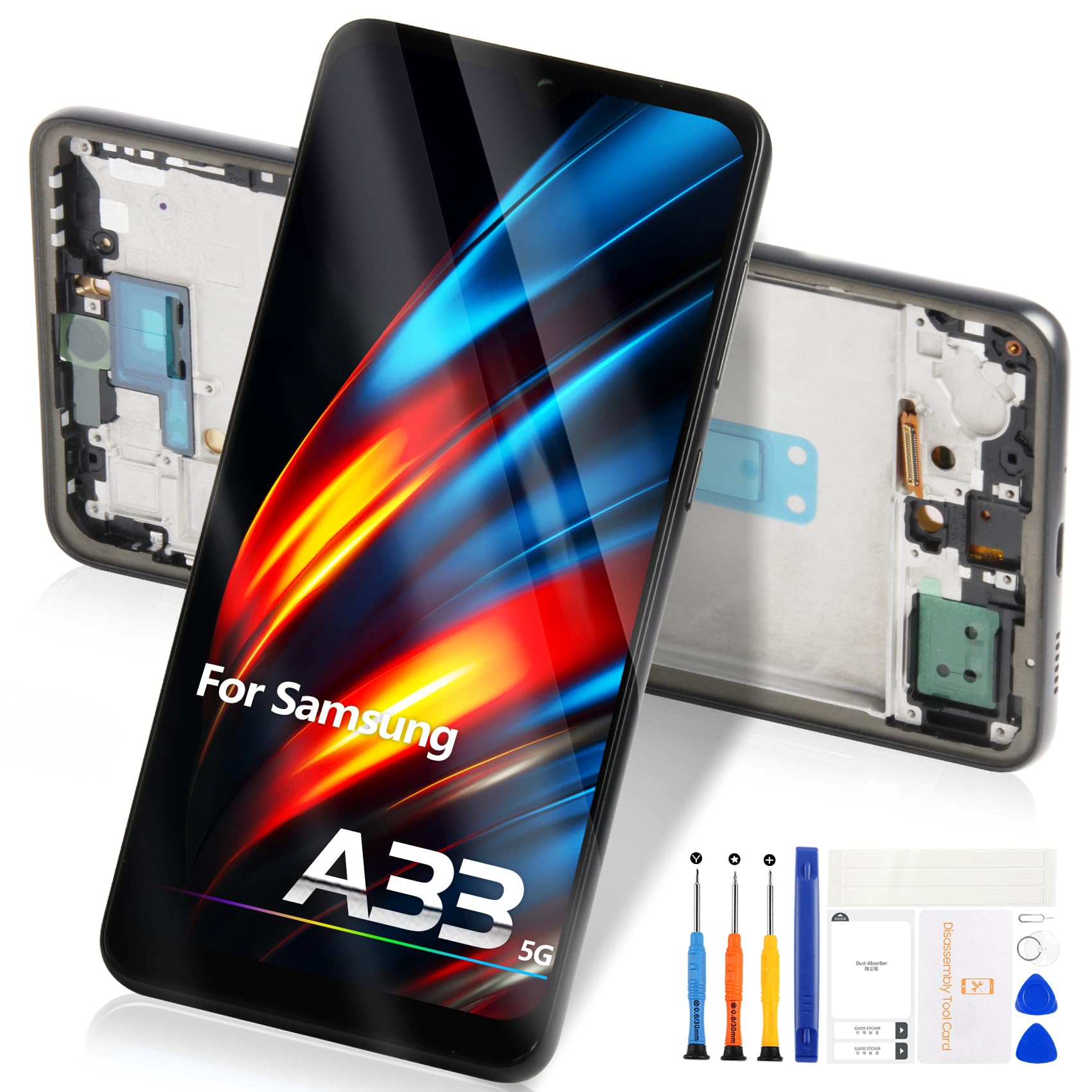 Atwist per Samsung Galaxy A33 5G A336B LCD Display - per Galaxy A33 5G LCD Touch Screen Digitalizzatore SM-A336E SM-A336B A336M A336B/DS Schermo di Ricambio Vetro Assemblaggio Kits (Nero con Cornice)