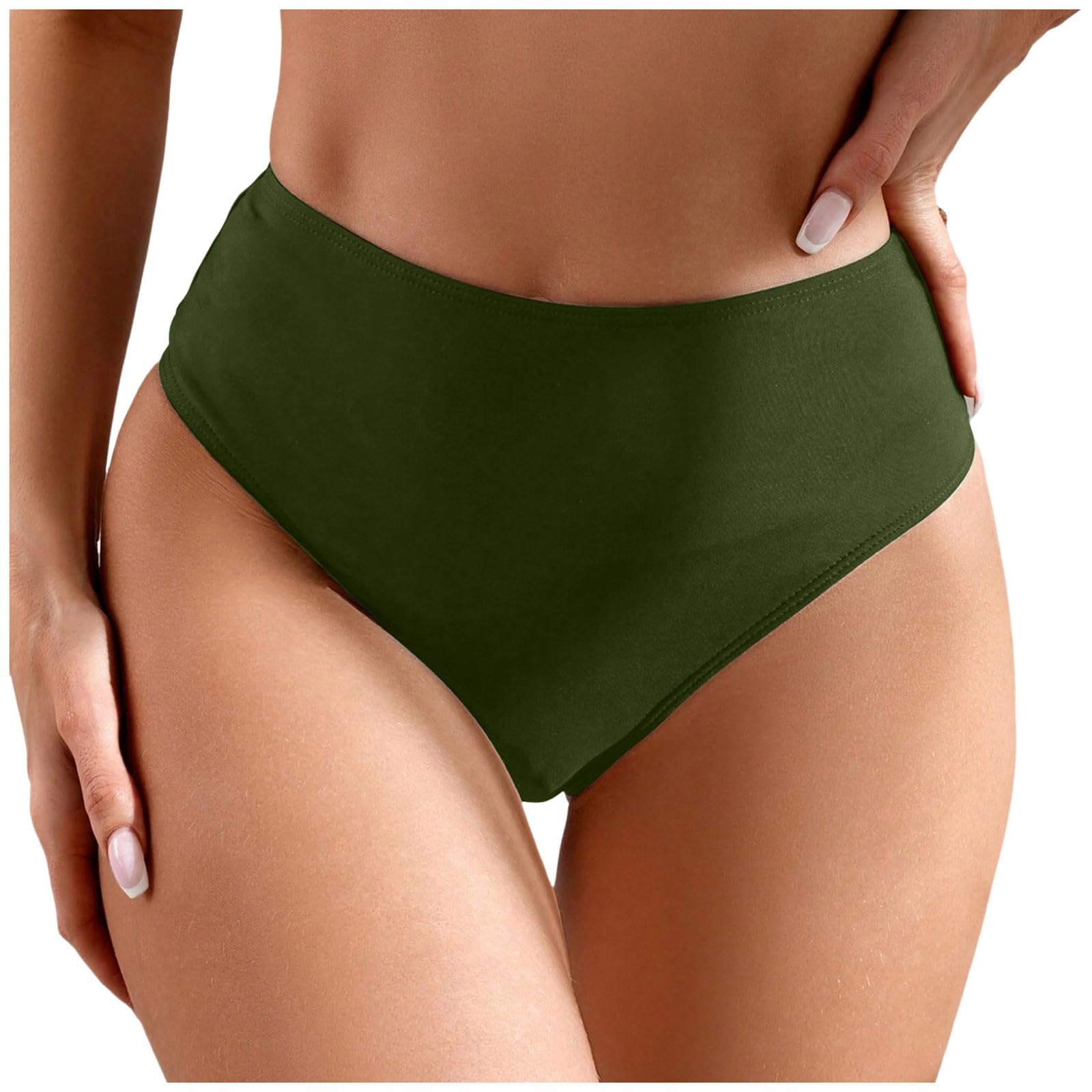 YOGALULU Bañador Deportivo Mujer Embarazada de Bikini de Cintura Alta Calzoncillos de Natación Pantalones Cortos de Playa Parte Inferior Fruncida Parte Inferior de Natación de Corte Bikini Mujer Grandes