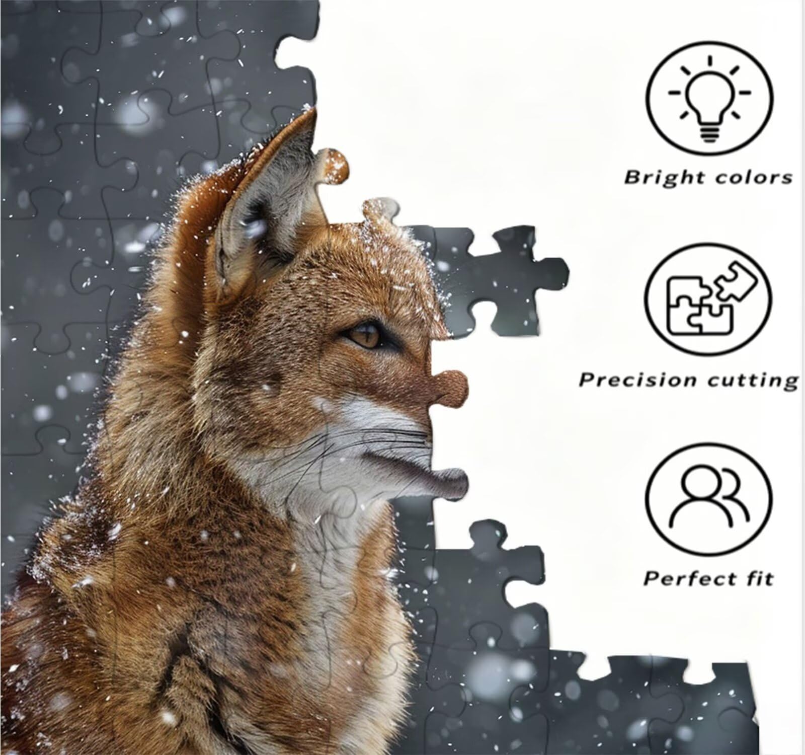 Puzzle 3000 sztuk, lisy śnieg puzzle dla dorosłych, łamigłówki, wyzwanie dekoracja puzzle, rozrywka gra edukacyjna dla całej rodziny, na prezent dekoracja R7KH-330