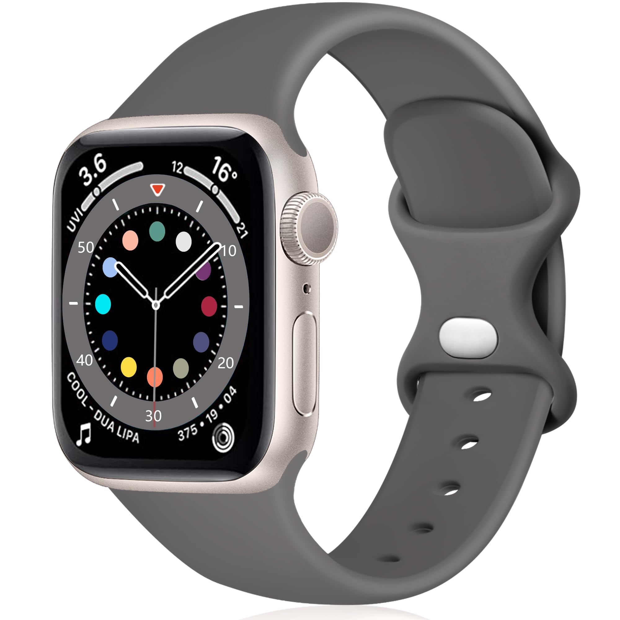 Epova Silicone Strap Compatible with Apple Watch Strap 40mm 38mm 41mm 42mm, Replacement Straps for iWatch SE 3 Series 11 10 9 8 7 6 5 4 3 2 1, Black, Small — view 17