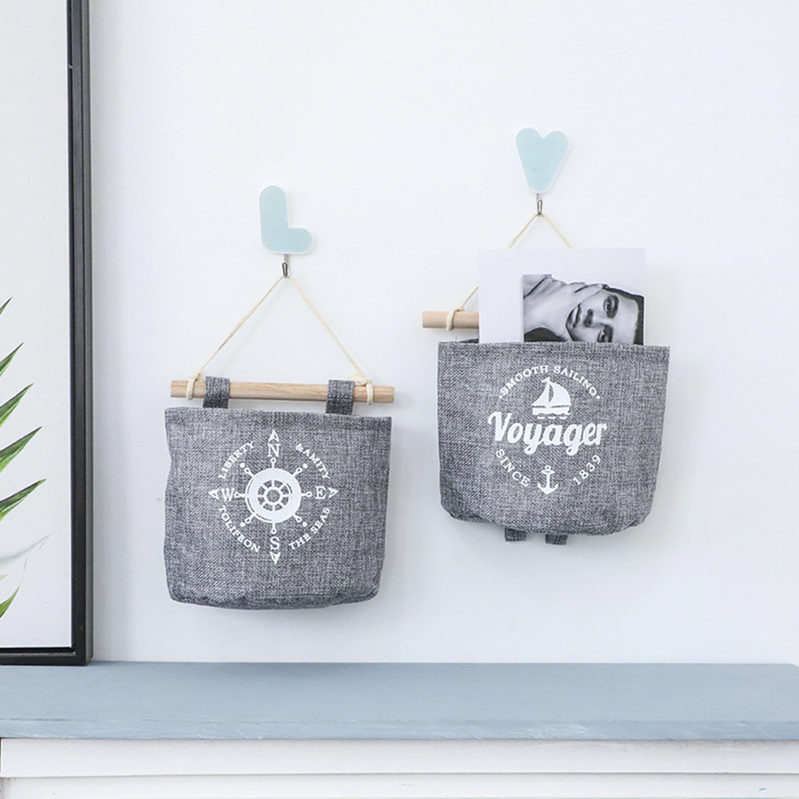 4 Poches De Rangement Murales Suspendues – Organisateur Porte & Mur, Style Maritime, Chambre, Salle De Bain, Cuisine