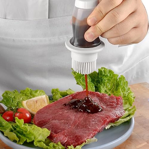 Miniatura 5 de Botella dispensadora de aceite de 2.0 fl oz para cocina, dispensador de aceite con cepillo, cepillo de silicona de grado alimenticio, dispensador de