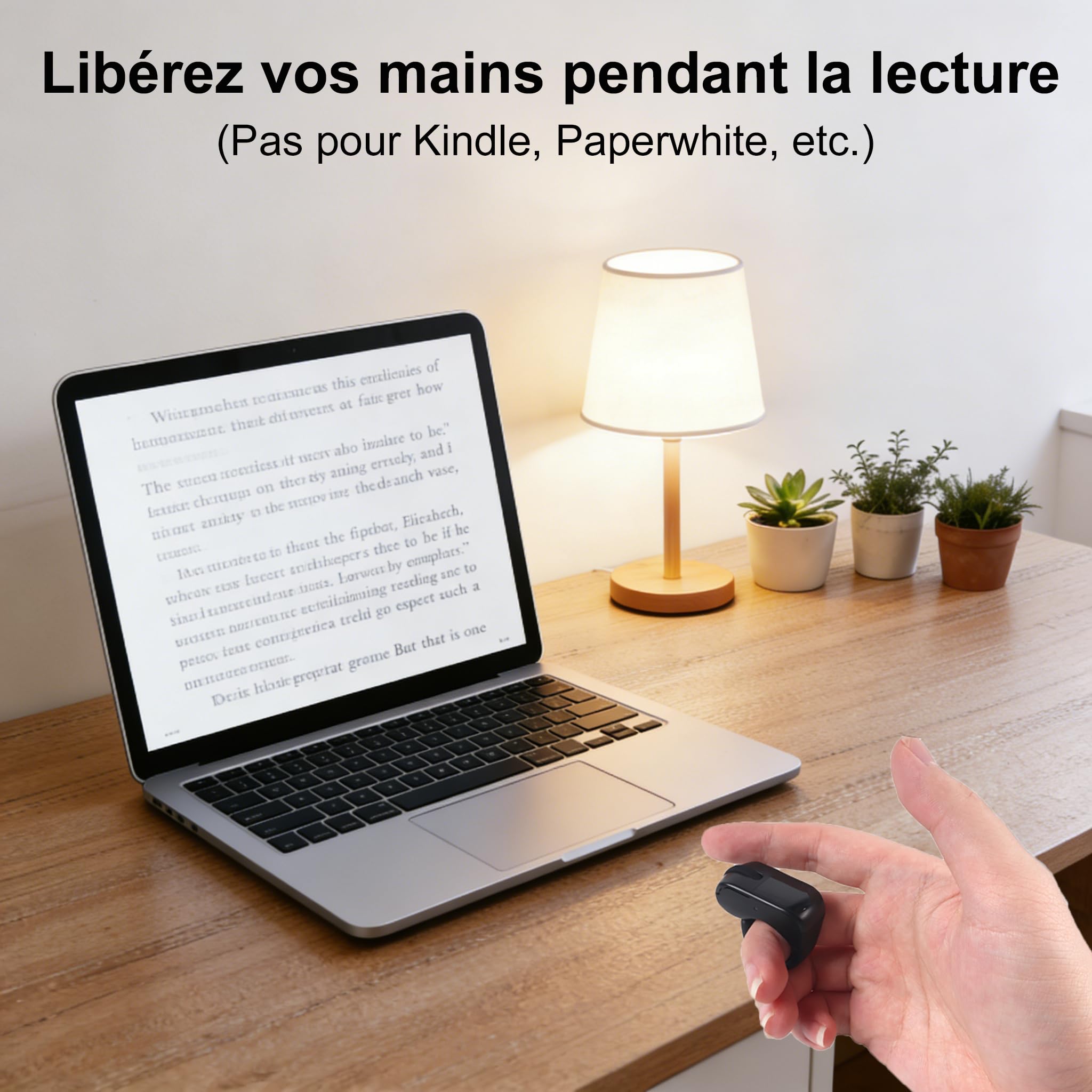 Tiktok Souris à Anneau Défilant avec Pavé Tactile, Mini Bluetooth Portable Rechargeable avec étui de Chargement, Télécommande pour Photo/Vidéo/App Kindle/PPT, pour PC Computer Smartphone Tablette-Noir