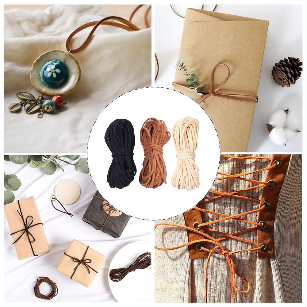 Cordon (2,5 Mm) En Cuir, Cordon Suédine, Cuir Chaîne Cordon D’alimentation, Bracelet Collier Faisant, Vegan Faux Daim Dentelle Bijoux Artisanat S44