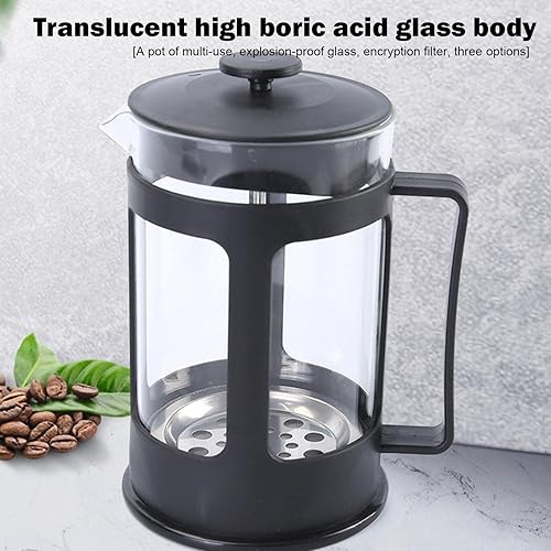 Miniatura 3 de Prensa de café, Máquina de té de acero inoxidable, Cafetera hecha a mano, Pote de presión de filtro francés, Cuerpo de vidrio de alto ácido bórico