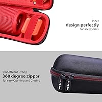 Vista 4 de LTGEM - Funda compatible con JBL Flip 7/5/6/Grip Altavoz Bluetooth portátil impermeable, portátil, bolsa de almacenamiento de viaje, negro y rojo