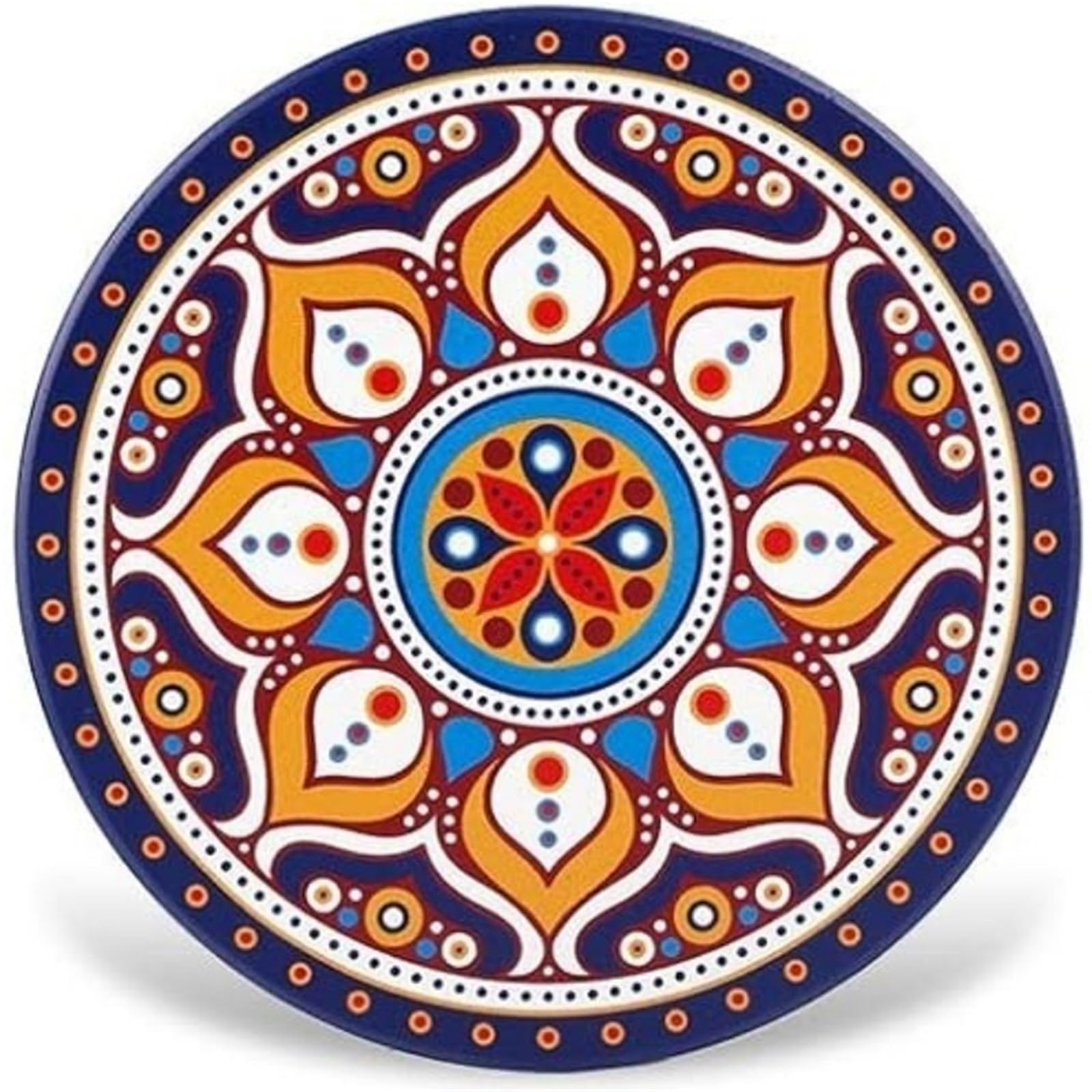 Coasters For Drinks For Mandala Ceramic With Cork Base For Housewarming Birthday for kitchen(Color8,9x9cm)