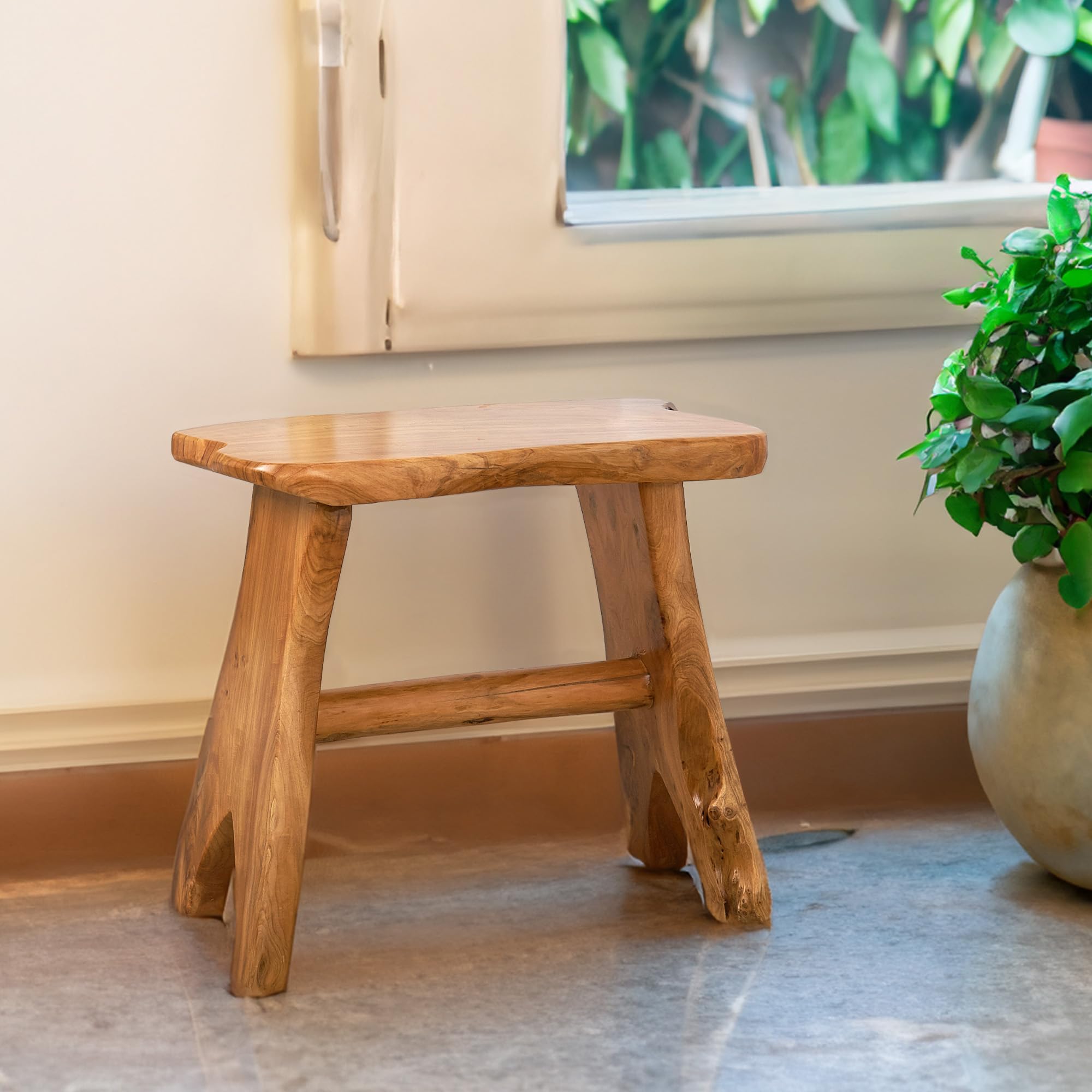 Amazon.co.jp: GREENAGE 杉の根 木製スツール 自然な形 Lサイズ 20
