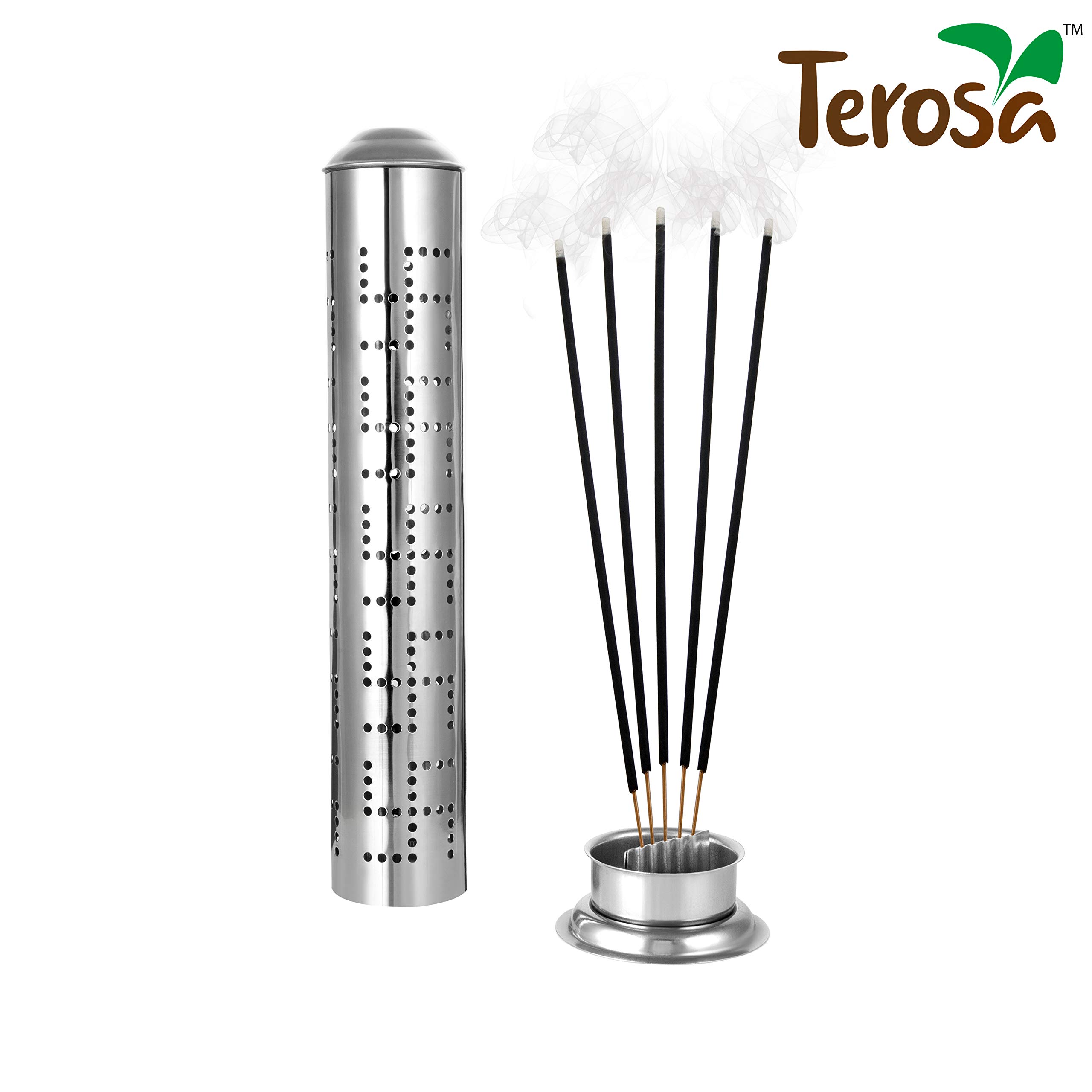 Terosa SS Incense Stand Burner Swastik Tower (1) 1