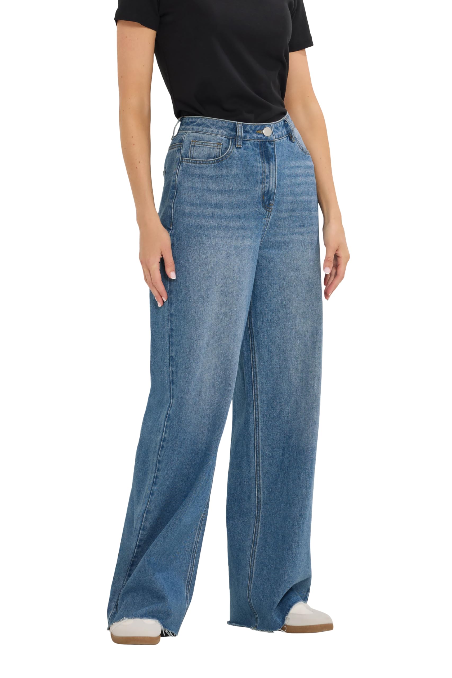 Long Tall Sally Women's Tall Wide Leg Jeans in Blue | Size: 12L