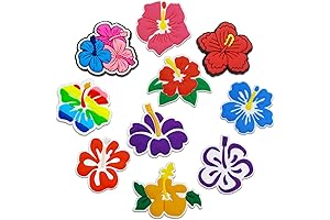 Puerto Rico Hibiscus Flower Clog Charms (10-Pack)