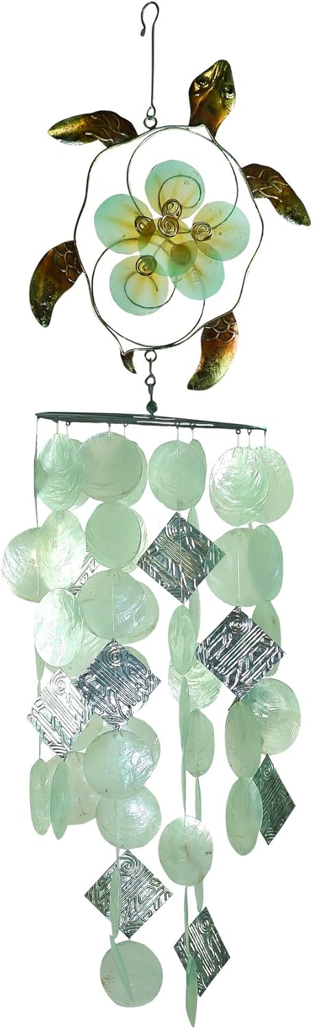 In the Breeze 7015 Capiz Owl Decorative Wind Chime,10" W x 36" H x 5" D