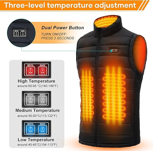 Miniatura 2 de Chaleco calefactable - Chaqueta térmica eléctrica para hombremujer, batería no incluida