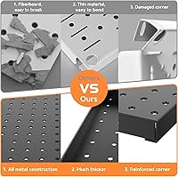 Vista 6 de WALMANN Kit de tablero de clavijas de metal con accesorios para pared, herramientas de garaje, sistema de tablero de clavijas para garaje, banco