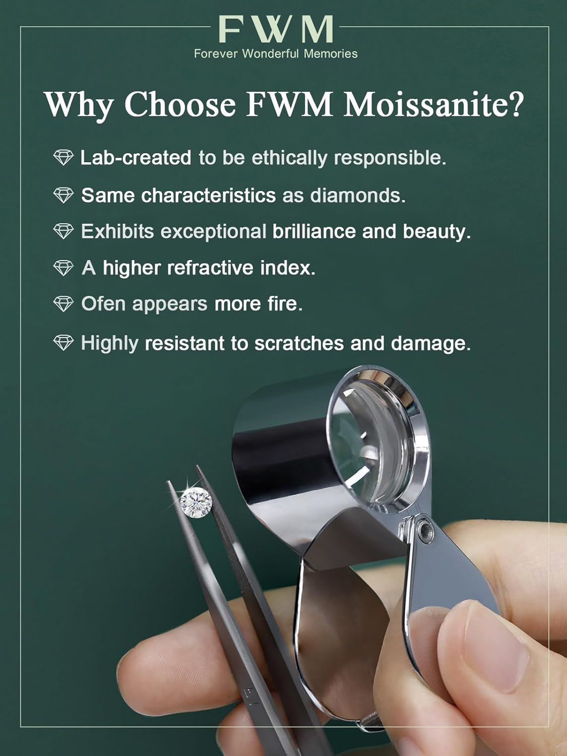 FWM 2 Carat Moissanite Toi Et Moi Open Ring for Women, Adjustable Engagement Wedding Ring, Solid Sterling Silver With Gold Plated, Anniversary Birthday Christmas Valentines Jewelry Gift - Image 5