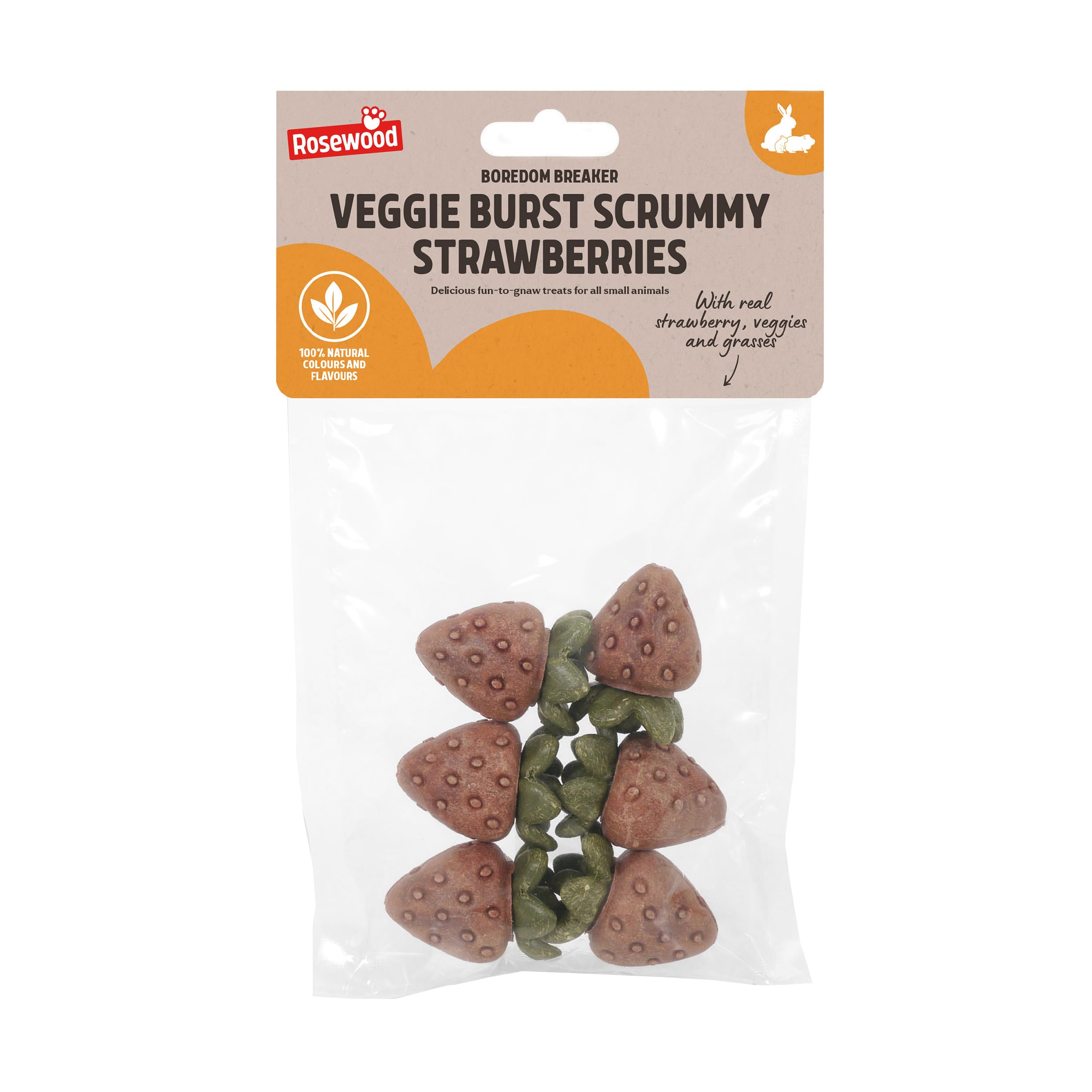 ROSEWOOD VEGGIE BURST SCRUMMY STRAWBERRIES SMALL ANIMAL NATURAL GNAW TREATS