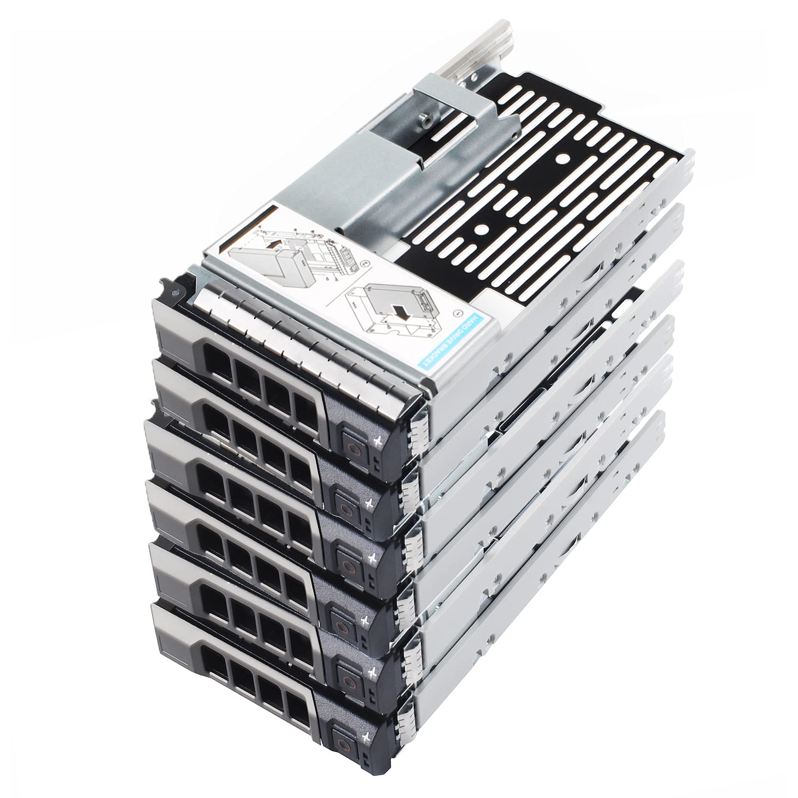Lot de 6 disques durs 3,5" avec adaptateur HDD 2,5" pour serveurs Dell PowerEdge 11.-13. Gen
