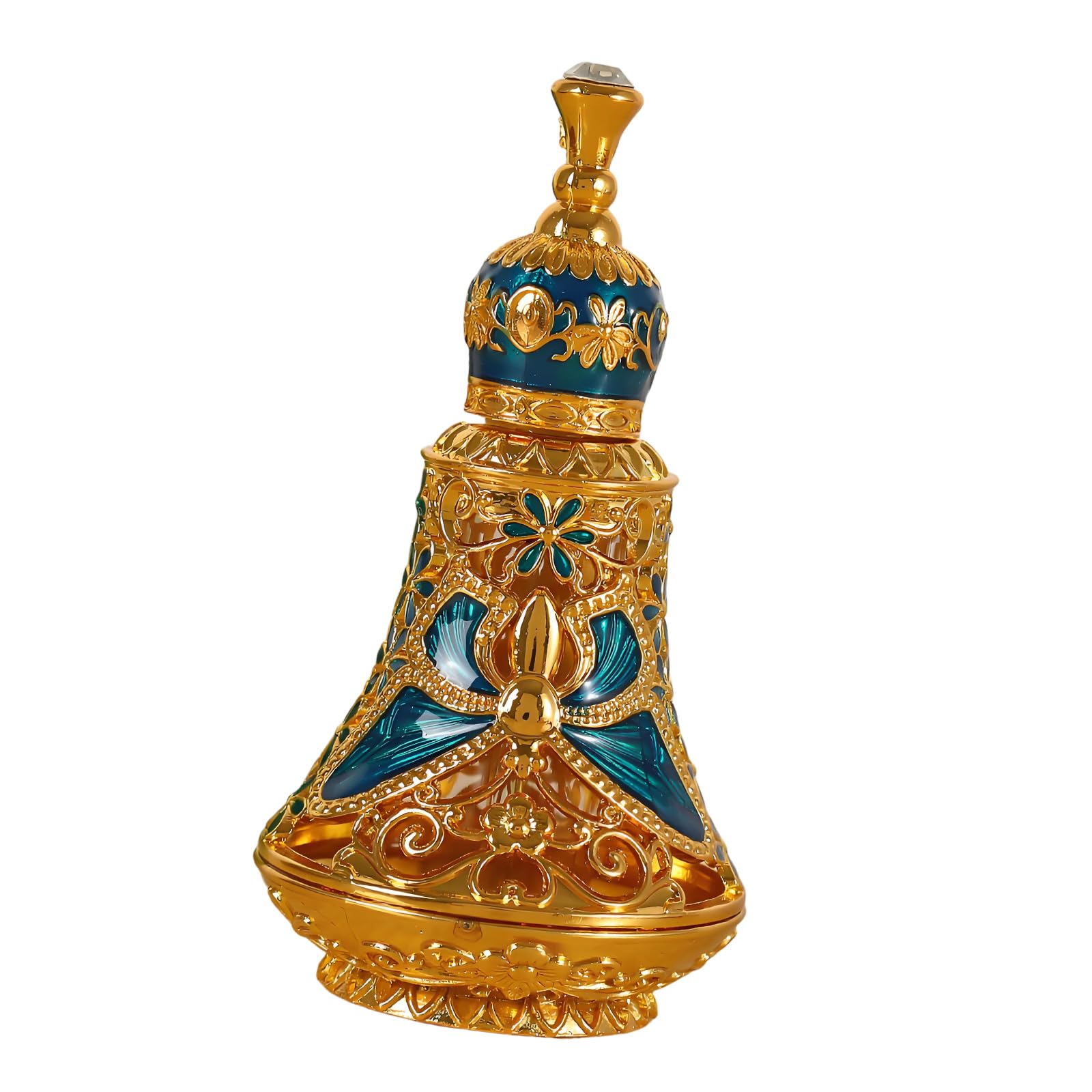 Qusinfc Alloys Perfumes Dispenser Bottle in Arabic for Easy Travel and Scent Preservation Decorative Alloys Container with Arabic Inscription and Leak-Proof Cap Ideal for Travel Use