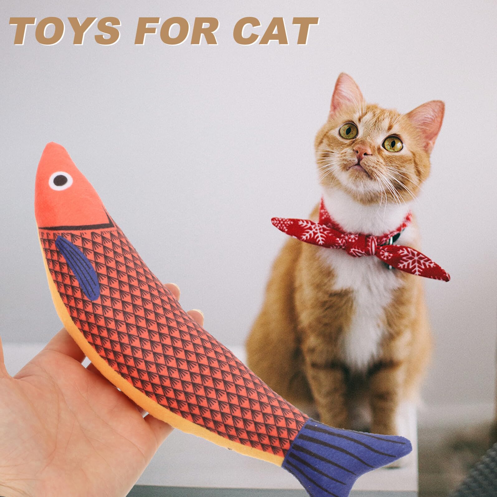 POPETPOP Jouet Chat Peluche Poisson Interactif Herbe à Chat Intégrée