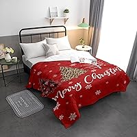 Vista 3 de T&H XHome Quilt Twin Size Luxury Quilted Comforter Bedspread-Thin Soft Cozy, Red Christmas Buffalo Plaid Xmas Tree Snowflake Reversible Stitched