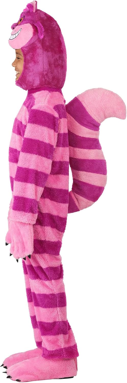 Kids Cheshire Cat Costume | Disney Alice In Wonderland Child Jumpsuit with Accessories for Halloween, Dress Up - Image 4