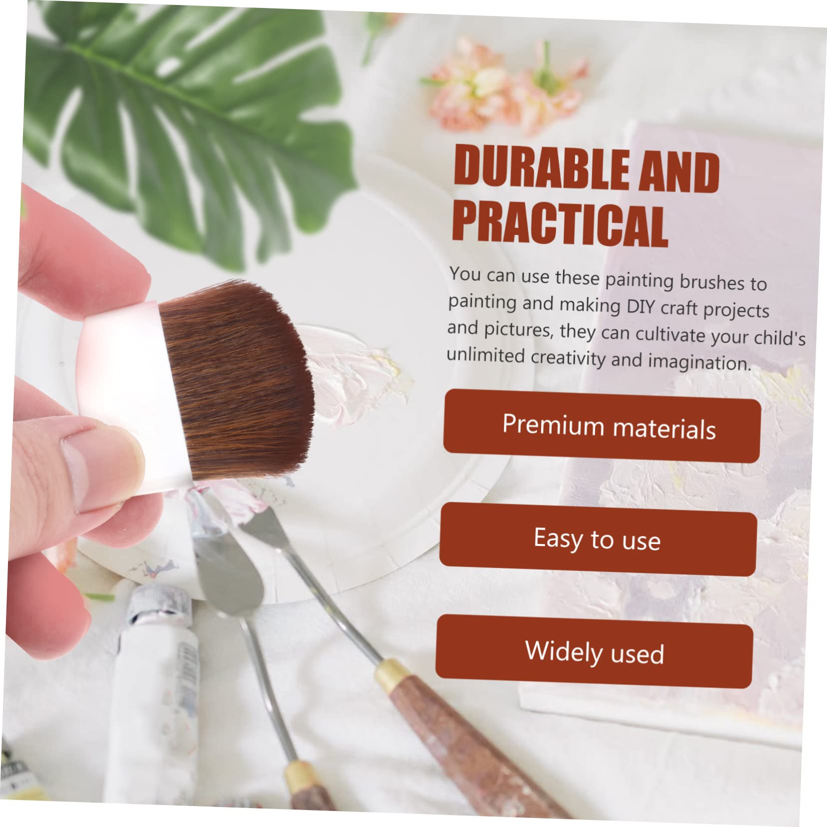 Lurrose 50pezzi Pennelli Da Disegno Portatili Pennelli Resistente All Usura Setole Morbide Per Artisti Per Pittura Pareti Facili Da Pulire