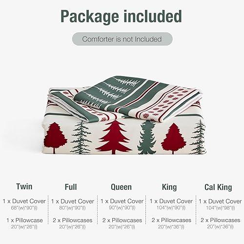 Miniatura 7 de Lekesky Funda de edredón tamaño Queen, juego de ropa de cama reversible de 3 piezas con cierre de cremallera y lazos en las esquinas (1 funda de