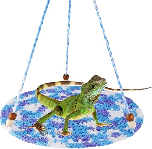HOSUKKO Hamaca de reptiles con diseño de dragón barbudo, cama colgante de lagarto de verano, jaula de animales pequeños, accesorios para reptiles,