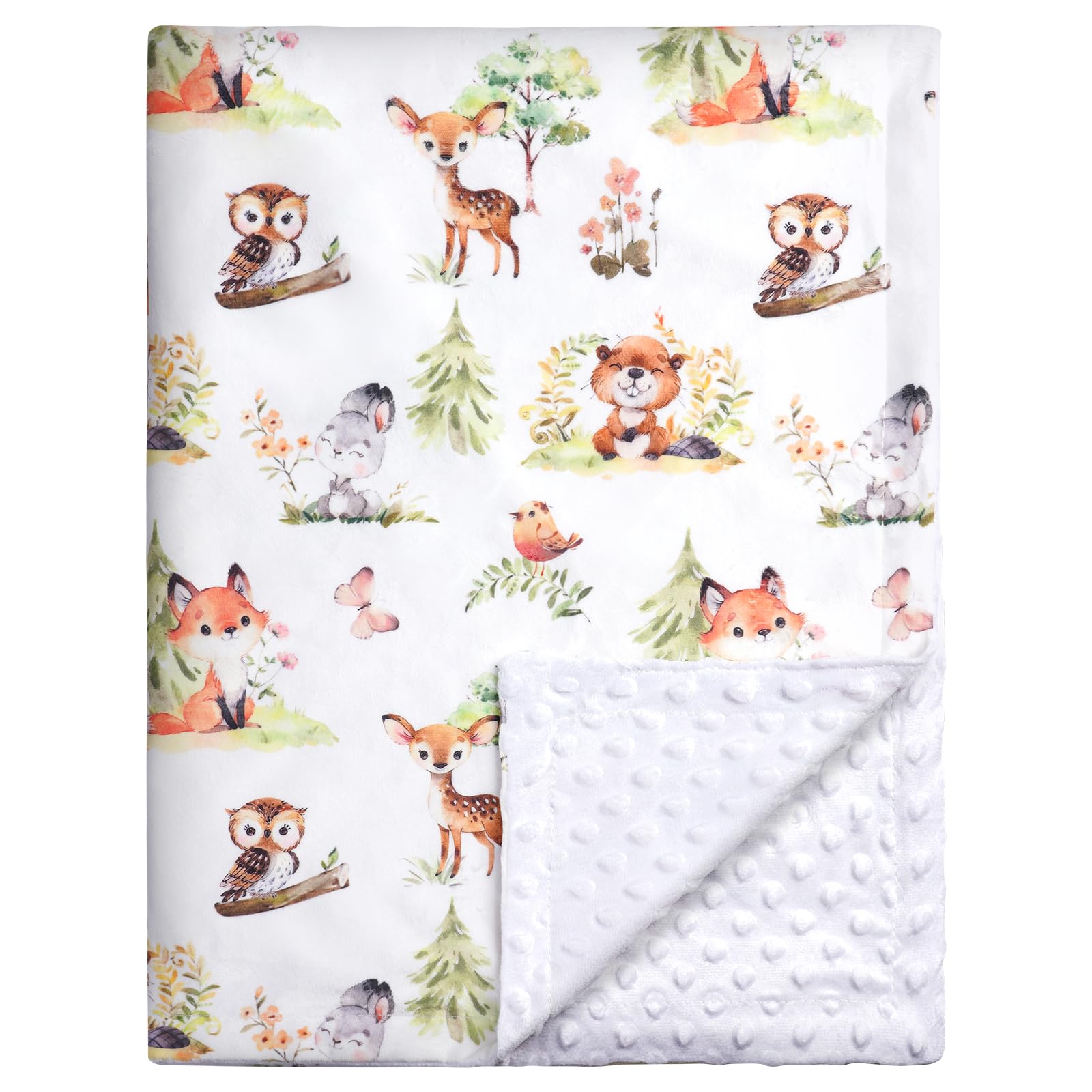 HOTUT Baby Blanket,Soft Baby Pram Blanket 75x100cm,Soft Plush with Dotted Backing,Cute Silky Plush for Boy Girl Infant Toddler Crib Cot Stroller,Kids Newborn Gifts
