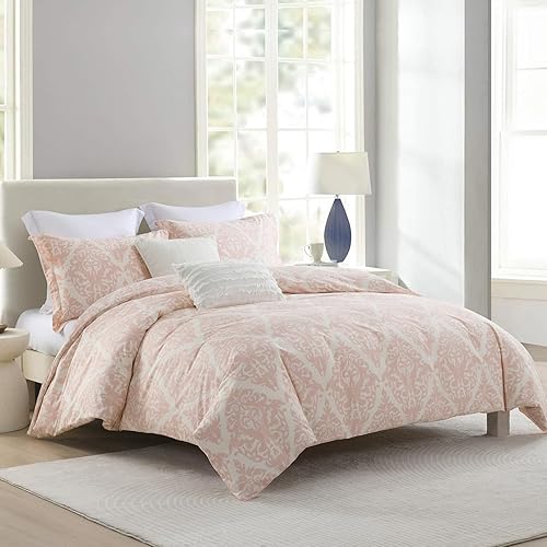 Miniatura 3 de PERHOM Funda de edredón de cachemira King  Funda de edredón 100% algodón tamaño King, 3 piezas súper suaves y transpirables de medallón de damasco