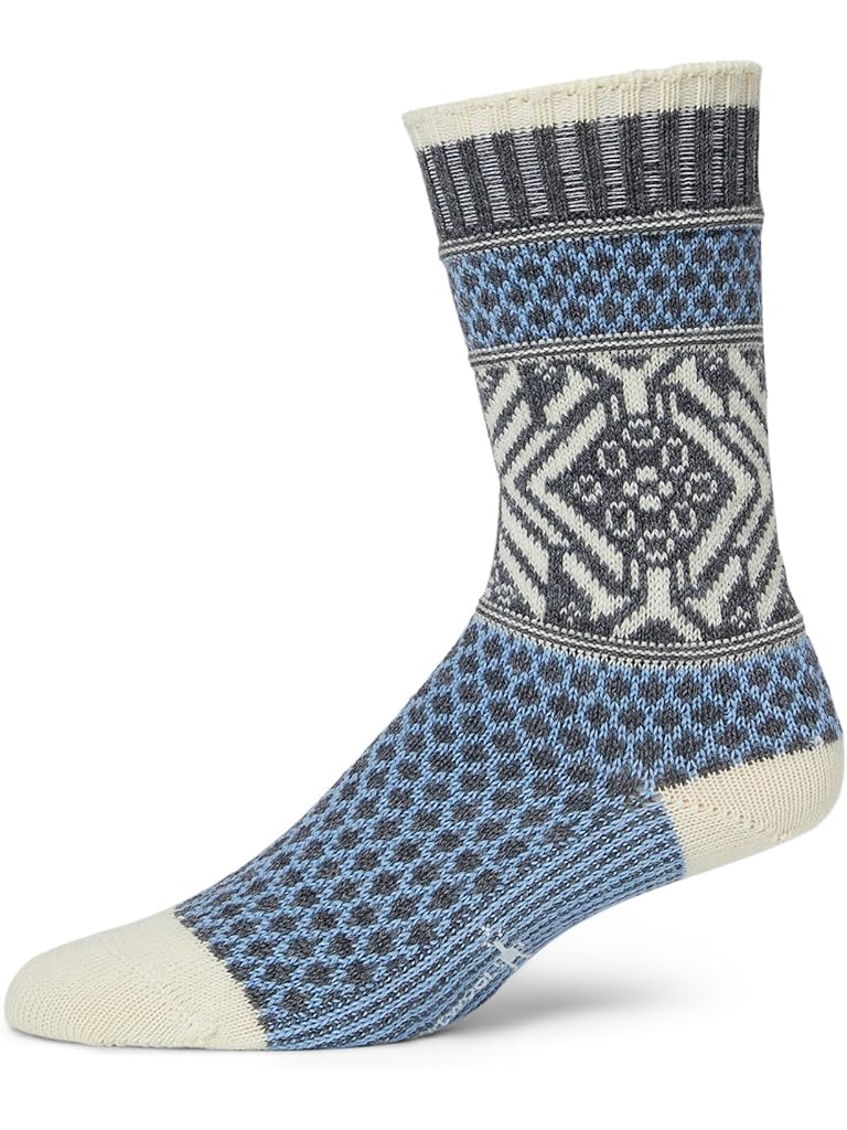 Blue Smartwool Everyday Popcorn Snowflake Pattern Crew Socks
