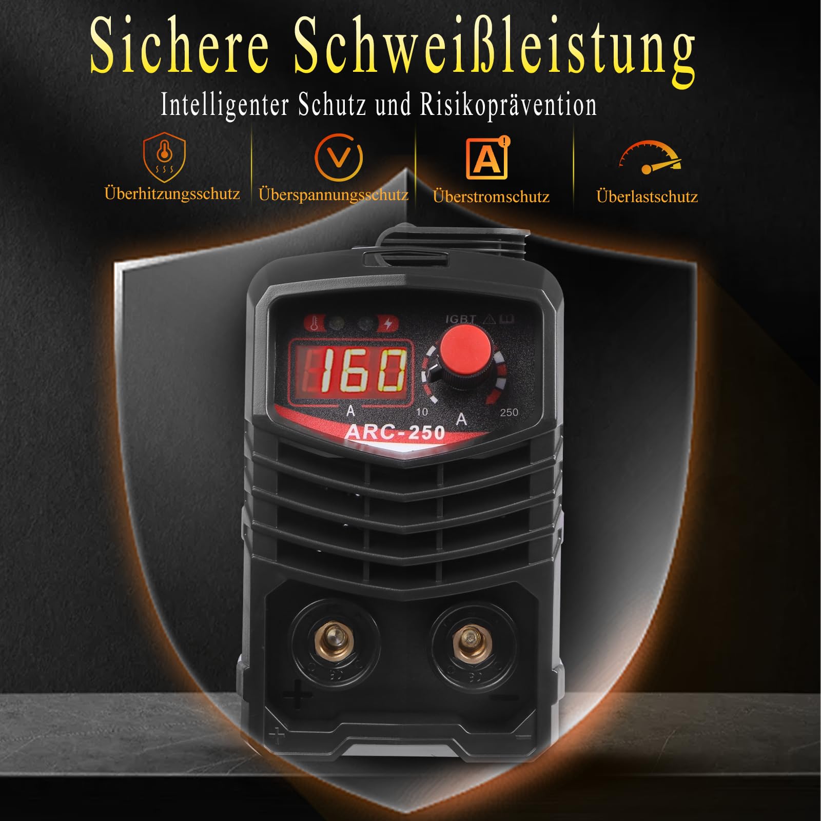 120A Mini Inverter Schweißgerät,MMA/ARC Elektroden Schweißgerät,IGBT inverter schweissgerät,handschweißgerät mit Synergische Steuerung,Heißstart,Bogenkraft und Anti-Stick-Funktion,LED-Anzeige