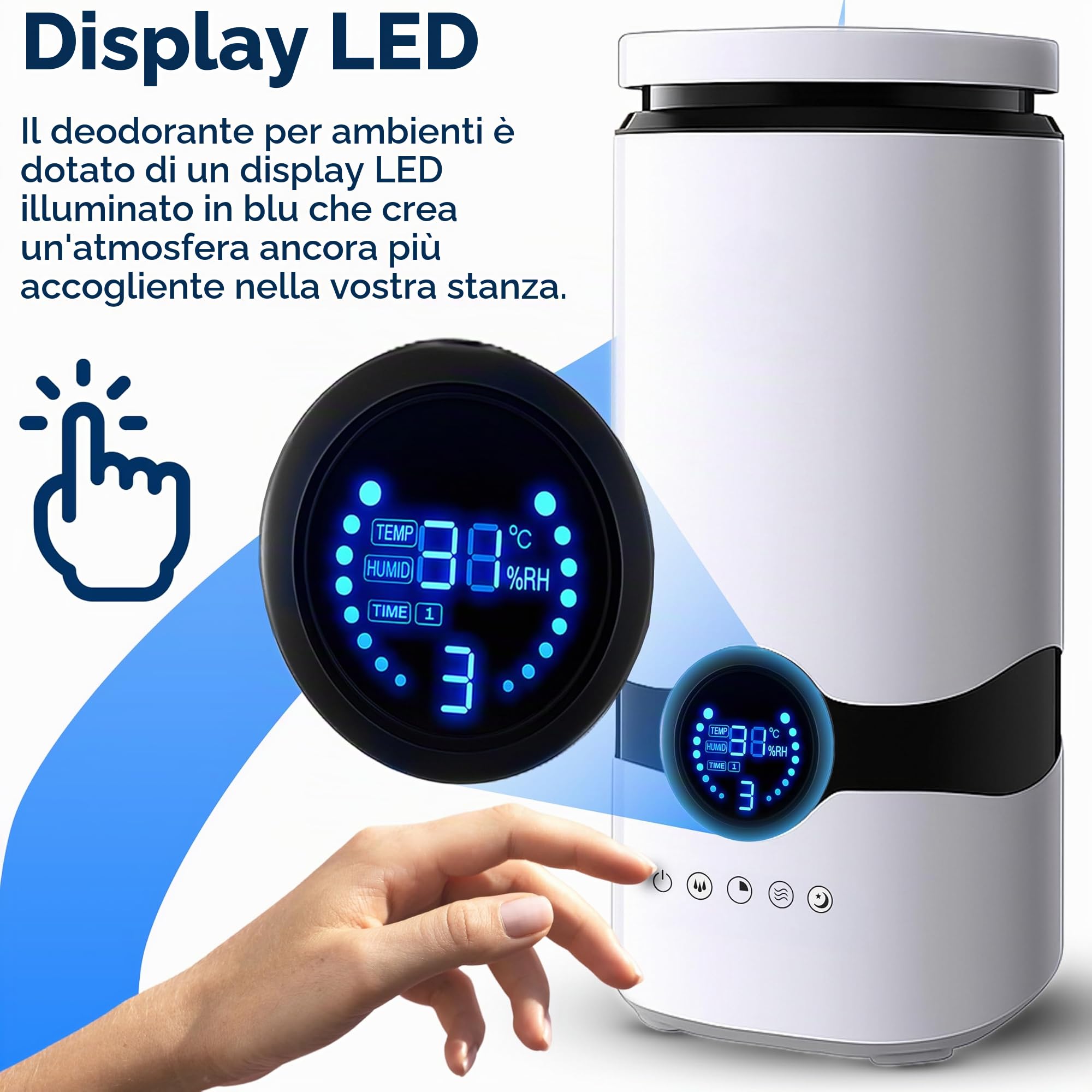 Retoo Umidificatore ad ultrasuoni contro aria di riscaldamento asciutta 4L, umidificatore con telecomando per camera da letto, cameretta dei bambini e piante,umidificatore ad aria,diffusore di aromi
